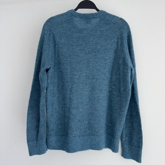 Todd Snyder Sweater Mens Large Blue Mohair Wool Blend Crewneck Italian Yarn - Picture 5 of 7